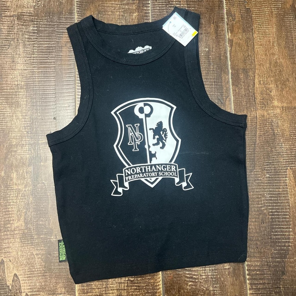 Beetlejuice Women's Black Northanger Preparatory School Summer Tank Tpp